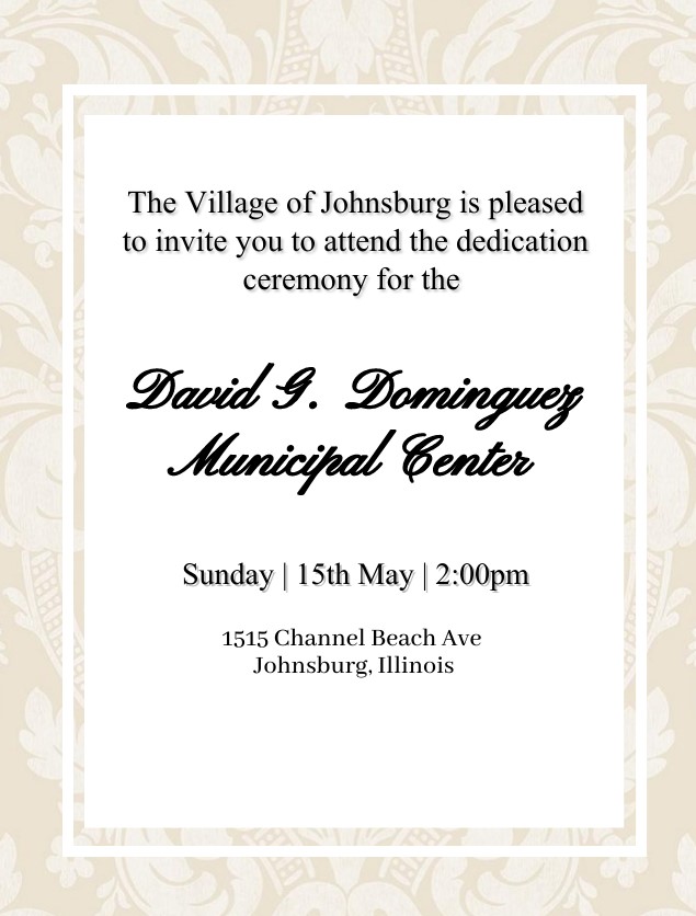 David G. Dominguez Municipal Center Dedication Invite