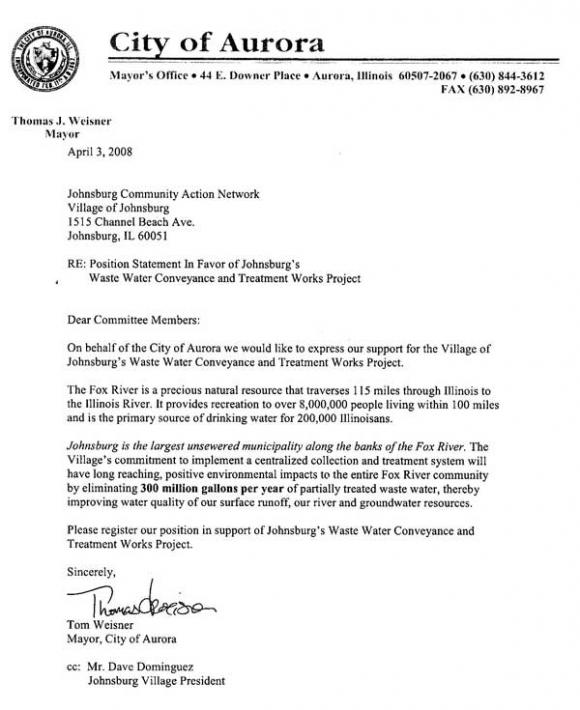 City of Aurora, Illinois Letter