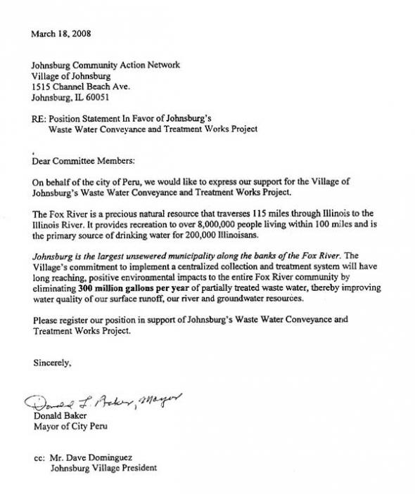 City of Peru, Illinois Letter